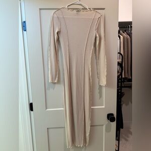 H&M ruffle ribbed midi dress